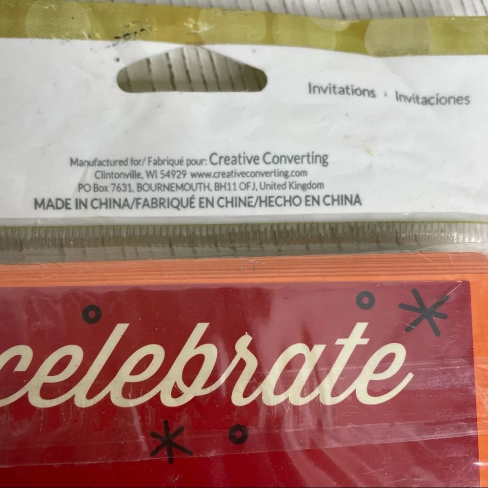 3 Packages Celebrate Party Invitations 8/Pack New Unisex Multicolor Geometric